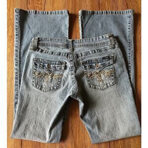 Angles Y2K Vtg Medium Wash Low Rise Flare Jeans Size 9